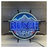 Busch Light Beer Real Glass Neon Lighted Sign, Wor