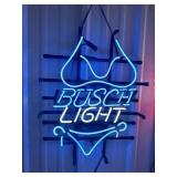Busch Light Girl Bikini Beer Real Glass Neon Sign;