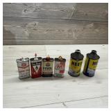 Two Cone-Top Antifreeze Cans & Collectible Oil Tin