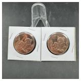 Copper Rounds ï¿½ Various Sizes & Designs ï¿½ 2 Times