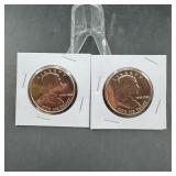 Copper Rounds ï¿½ Various Sizes & Designs ï¿½ 2 Times