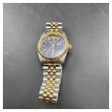 Blue Face Watch Marked Rolex - Not Tested - Authen