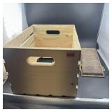 Wooden Crate with Cast Iron Mower Lid & More