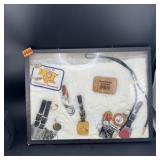 Display Case with Watch Fobs & Assorted Knickknack