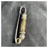 Gold-Tone Sleeve Brooch Pin ï¿½ Pierced Filigree