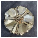 Carved Bone Flower Brooch