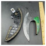 8 in. Cleaver Knife with Leather Sheath