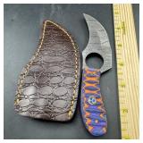4 in. Mini Hunting Knife with Leather Sheath