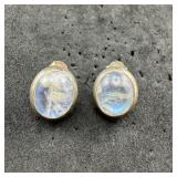 Sterling Silver Moonstone Earrings ï¿½ 5.5 Grams ï¿½ A