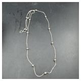Sterling Silver Beaded Necklace ï¿½ 19.8 Grams ï¿½ App