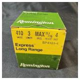 Box of Remington .410 3-Inch No. 4 Shot Ammunition