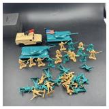 Lot Of Small Army Figurines & Vehicles