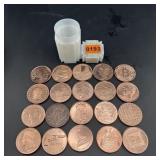 (20 Times The Bid) 20 Mixed 1 Oz. Copper Rounds