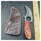 4 In. Mini Hunting Knife With Leather Sheath