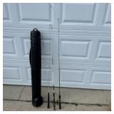 Three Older Fishing Rods & Plano Rod Holder