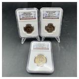 3 NGC Graded Presidential $1 Coins