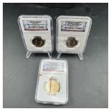 3 NGC Graded Presidential $1 Coins