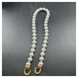 Faux Pearl Necklace with Gold-Tone Clasp