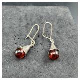 Sterling Silver Amber Earrings ï¿½ 4.1 Grams ï¿½ Appro