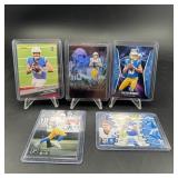 Lot of 5 Justin Herbert Rookie Football Cards ï¿½ On