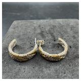 Sterling Silver Tri-Color Hoop Earrings ï¿½ 7.9 Gram