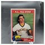 1981 Paul Molitor All-Star Baseball Card