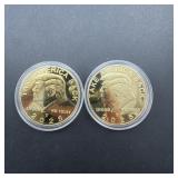 2 Gold-Plated Trump Coins