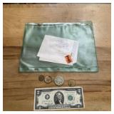 1976 $2 Note with Miscellaneous Coins