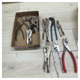 Large Lot of Vise-Grips, Channel Locks & Wrenches