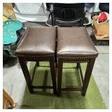 Two Upholstered Bar Stools ï¿½ 26 In. Tall ï¿½ Like Ne