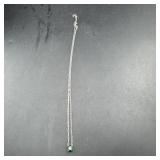 Sterling Silver Emerald Necklace ï¿½ 2.7 Grams ï¿½ App