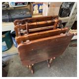 Four-Piece Wooden End Table Set with Rack