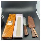 Approx. 14 in. Bowie Knife with Leather Sheath