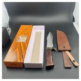 Approx. 14 in. Bowie Knife with Leather Sheath