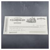 1860 P.a. Lamping Company Currency Note