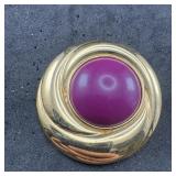 Monet Pink Cabochon Brooch