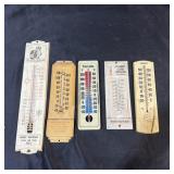Lot of 5 Old Thermometers