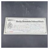 1889 Rocky Mountain National Bank Currency