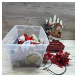 Tote of Miscellaneous Christmas Items