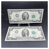 Two 1976 $2 Bills