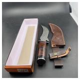 Approx. 14 in. Bowie Knife with Leather Sheath