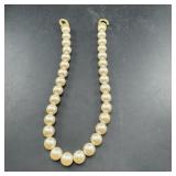 Faux Pearl Necklace with Gold-Tone Clasp