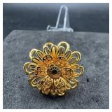 Coach Gold-Tone Floral Ring