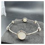 Sterling Silver Moonstone Bangle Bracelet ï¿½ 15.1 G