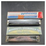 2 Large Harmonicas - Mississippi & Hohner Internat