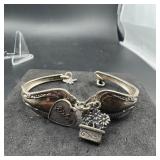 Silverware-Style Bracelet with Flower Pot Charm