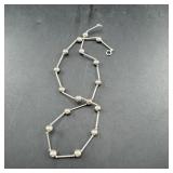 Sterling Silver Beaded Necklace ï¿½ 6.1 Grams ï¿½ Appr