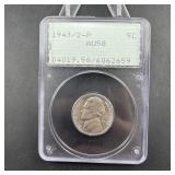 1943/2 Jefferson Nickel - Old Rattler Holder - Gra