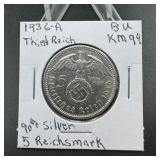1936-A Third Reich Germany Silver Coin