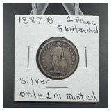 1887 Switzerland Silver 1 Franc